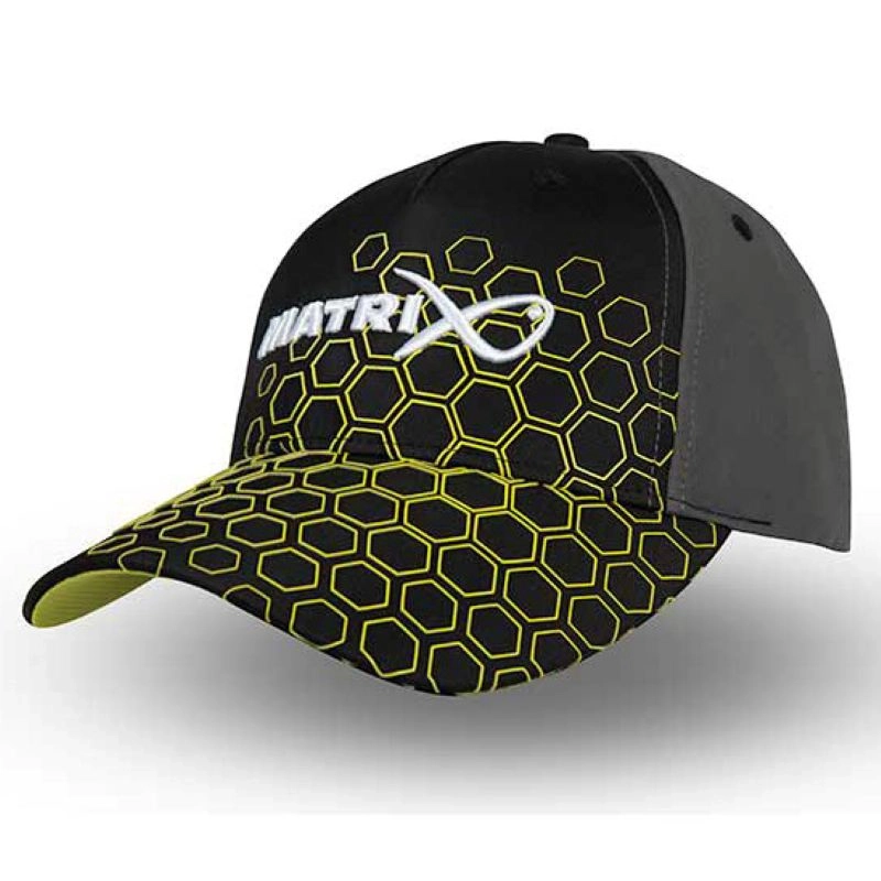 Matrix Hex Print Black Baseball Cap